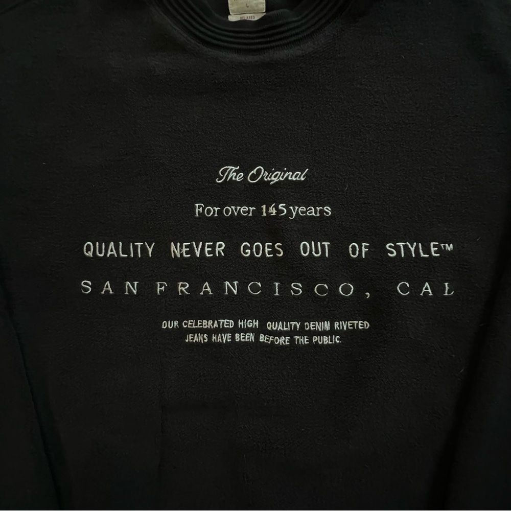 NEW LEVIS MENS RELAXED FIT LOGO CREWNECK SWEATSHIRT BLACK SIZE L - Picture 3 of 7